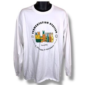 XL Bon Apetit Men’s Brewing Long Sleeve White Shirt Tee Beer Home Brewing